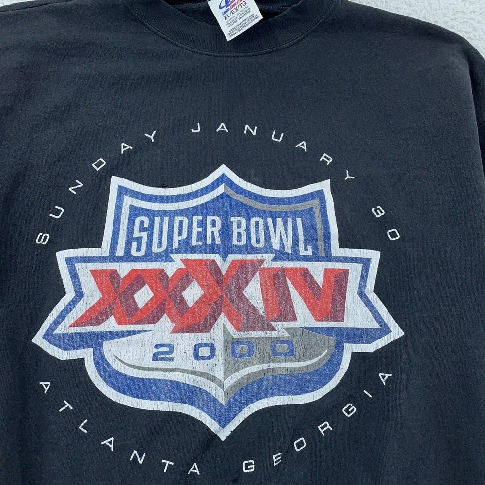 Vintage Super Bowl XXXIV Sweatshirt Mens M/L NFL Football 2000 Logo Athletic